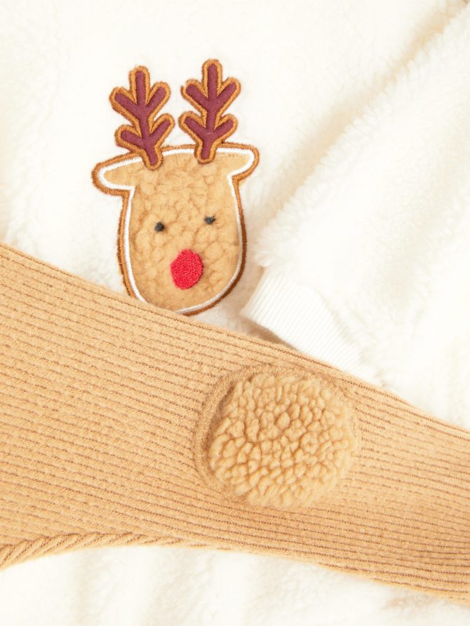 Fleece Reindeer Sweatshirt and Leggings Set - Image 4
