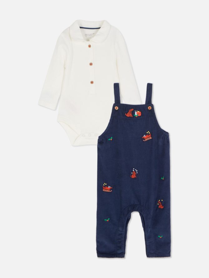 2-Piece Bodysuit and Overalls Set - Image 3