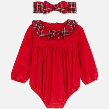 Christmas Romper and Headband Set