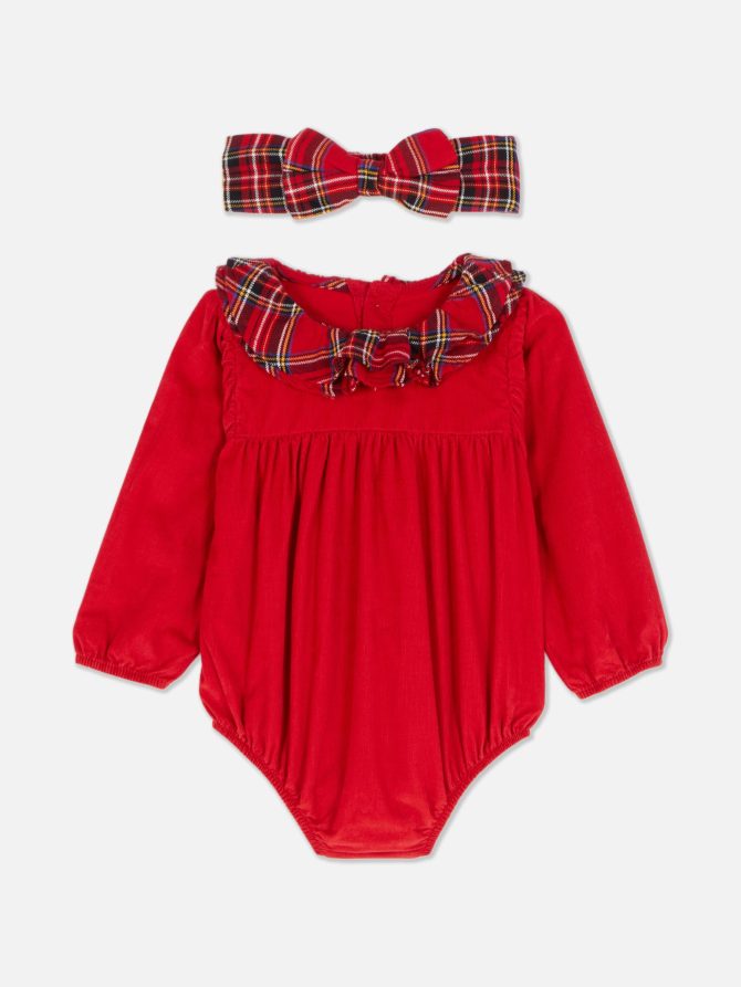 Christmas Romper and Headband Set