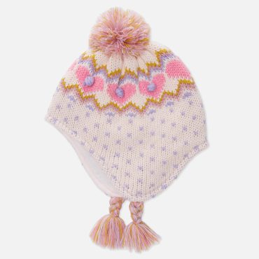 Hearts Knit Trapper Hat