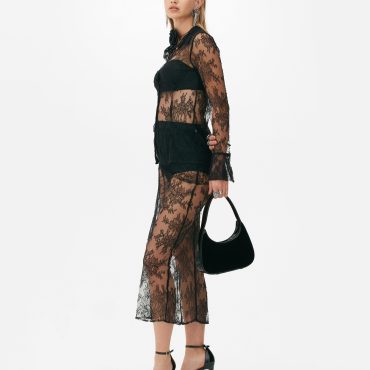 Rita Ora Lace Midi Skirt