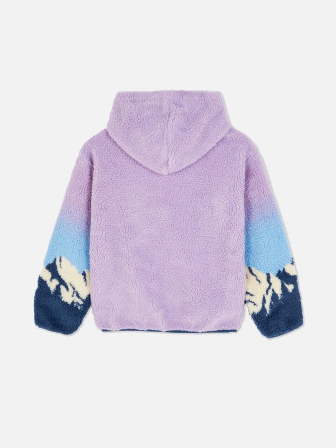 Ombré Mountain Graphic Fleece Hoodie - Image 4