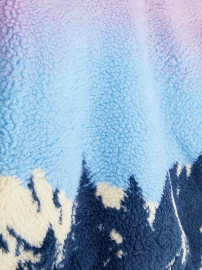 Ombré Mountain Graphic Fleece Hoodie - Image 5