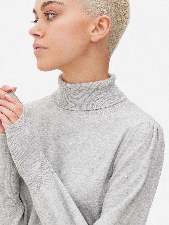 Long Puff Sleeve Roll Neck Jumper - Image 3