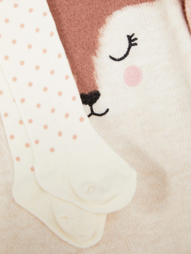 Fox Knit Dress and Tights Set - Image 3