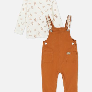 Printed T-Shirt and Overalls Set