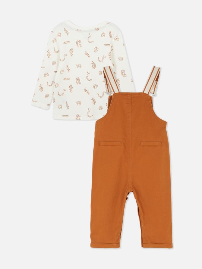 Printed T-Shirt and Overalls Set - Image 2