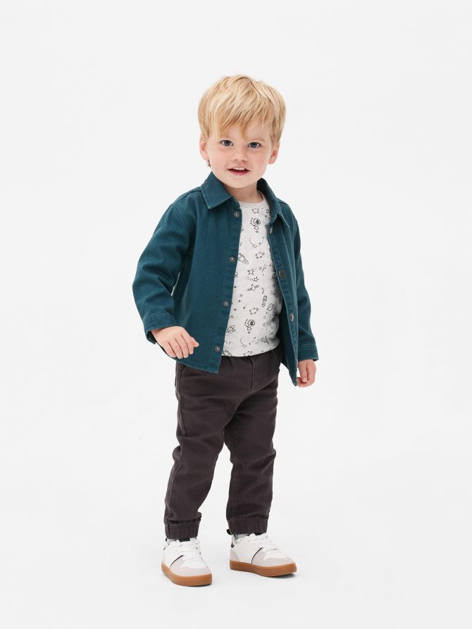 Shacket, T-shirt and Pants Set