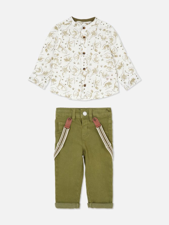 Printed Shirt and Pants Set