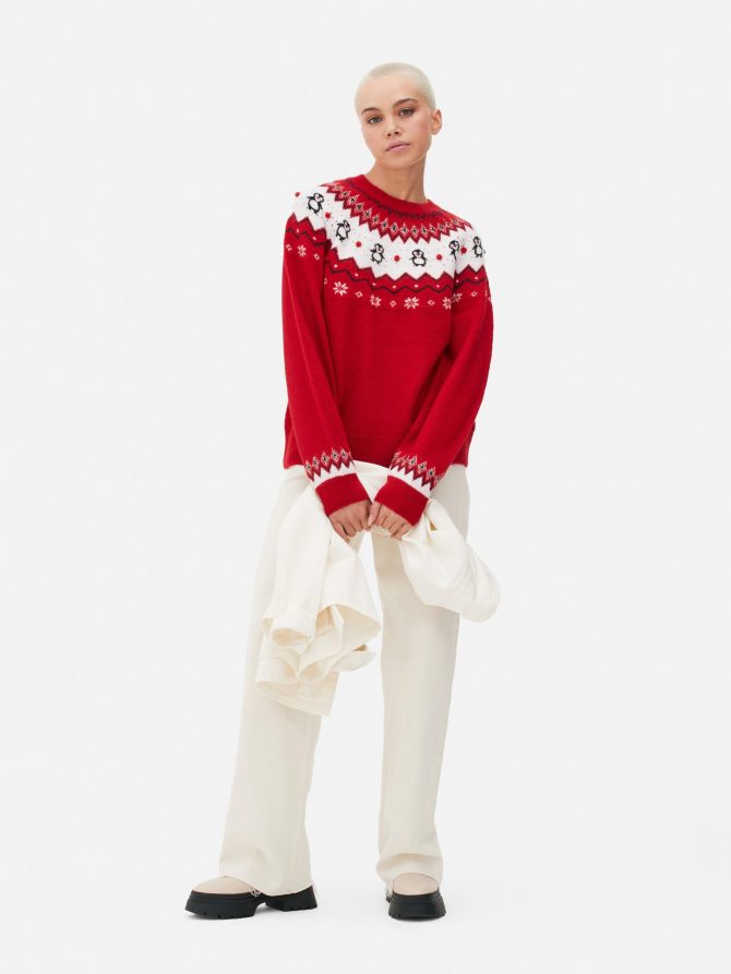 Women's Penguin Fair Isle Christmas Sweater