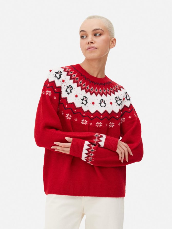 Women's Penguin Fair Isle Christmas Sweater - Image 2