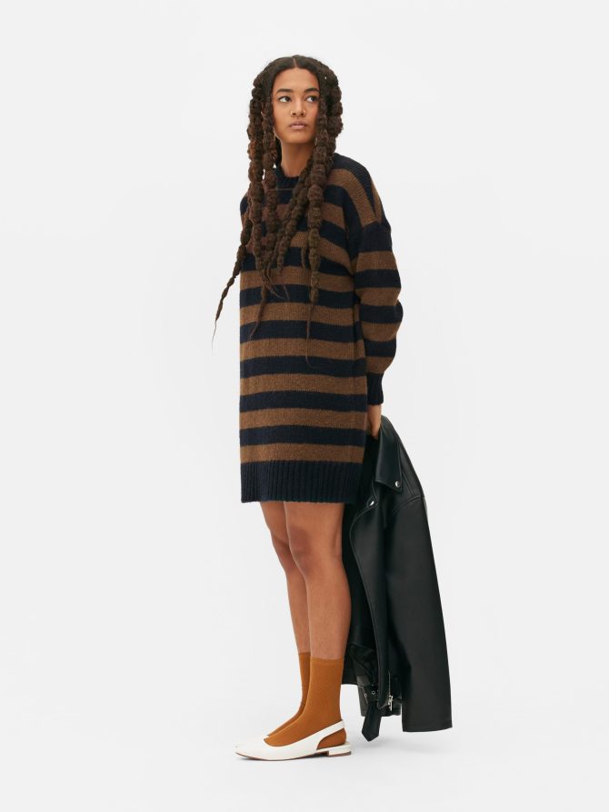 Crew Neck Sweater Dress