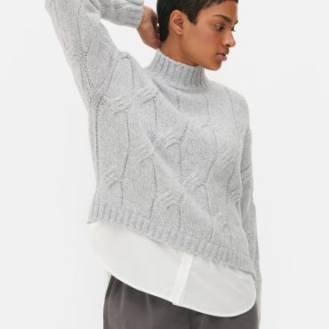 2-in-1 Turtleneck Sweater and Shirt
