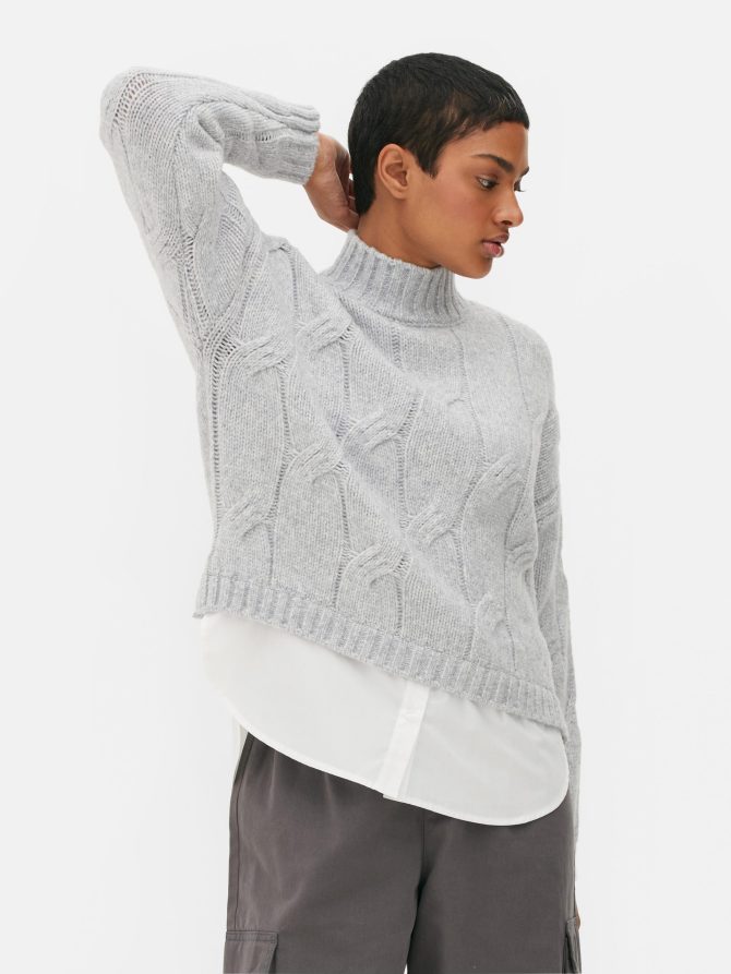 2-in-1 Turtleneck Sweater and Shirt