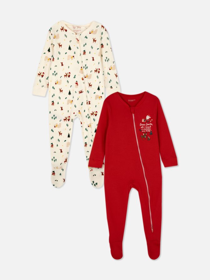 Newborn 2-Pack Multi Christmas Sleepers