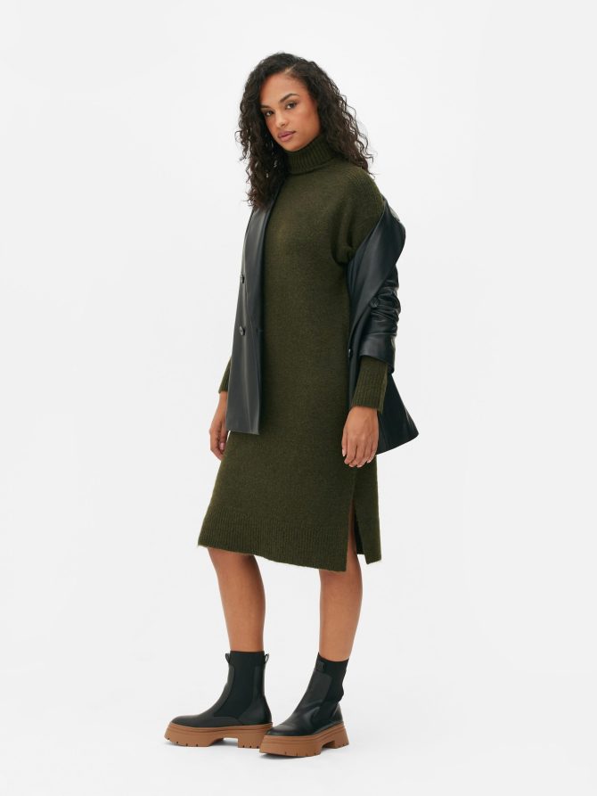 Roll Neck Sweater Dress
