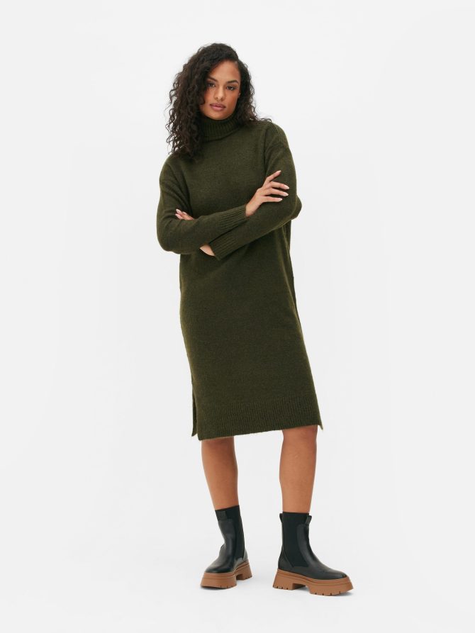 Roll Neck Sweater Dress - Image 2