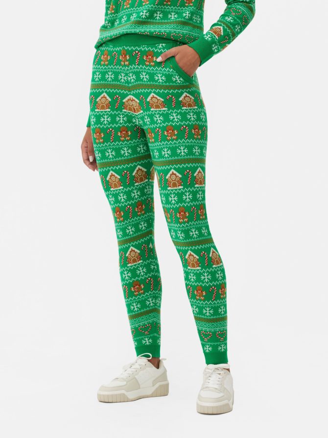 Christmas Print Loungewear Leggings - Image 2
