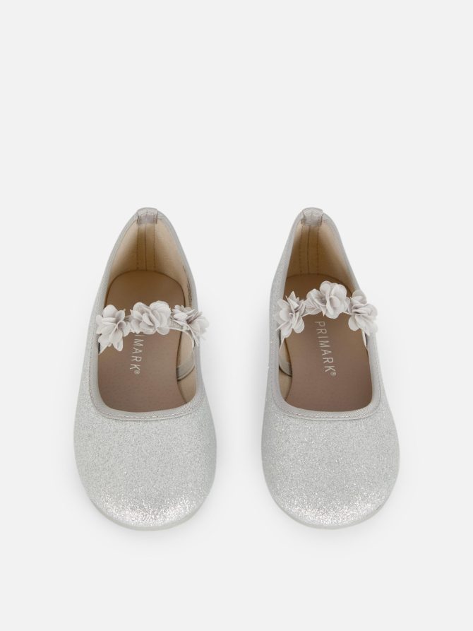 Flower Strap Glitter Ballerinas - Image 2