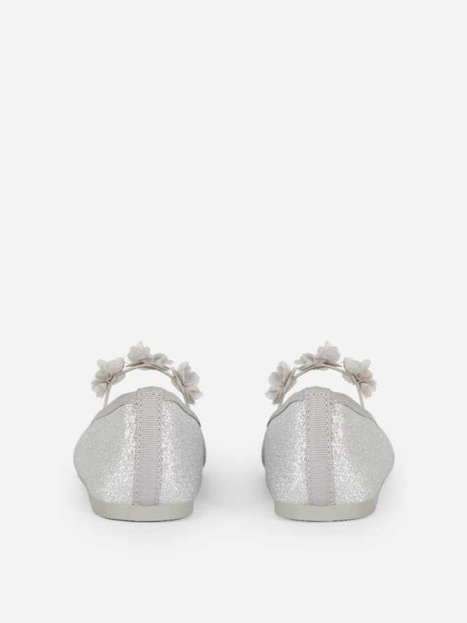 Flower Strap Glitter Ballerinas - Image 3