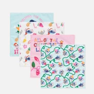 4-Pack Disney's Lilo and Stitch Christmas Microfiber Cloths