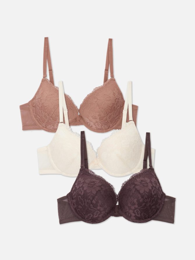 3-Pack Lace Push Up Bra