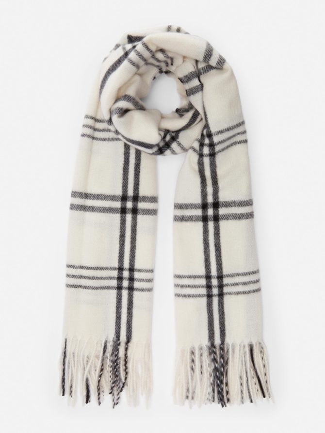 Plaid Fringed Scarf