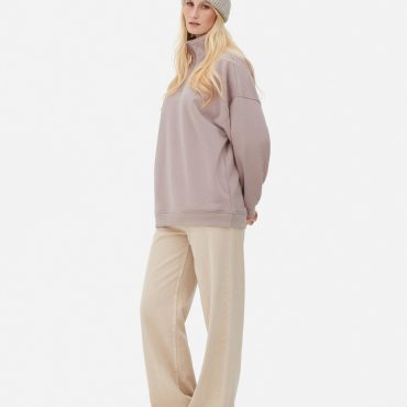 Striped Half-Zip Sweatshirt