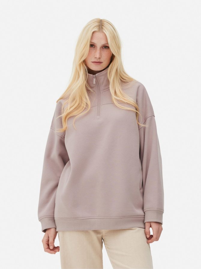 Striped Half-Zip Sweatshirt - Image 2