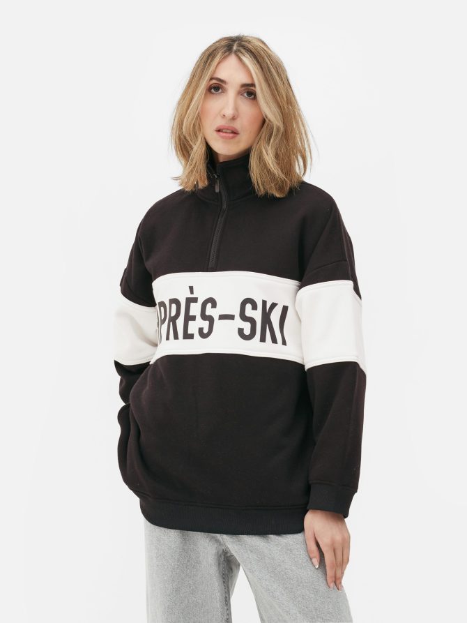 Striped Half-Zip Sweatshirt - Image 2