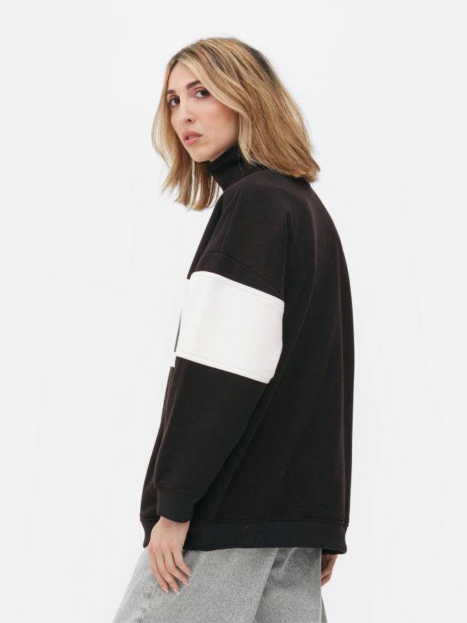 Striped Half-Zip Sweatshirt - Image 4