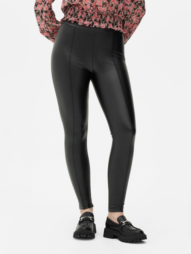 Cozy Lined Faux Leather Leggings - Image 2