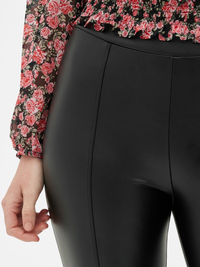 Cozy Lined Faux Leather Leggings - Image 3