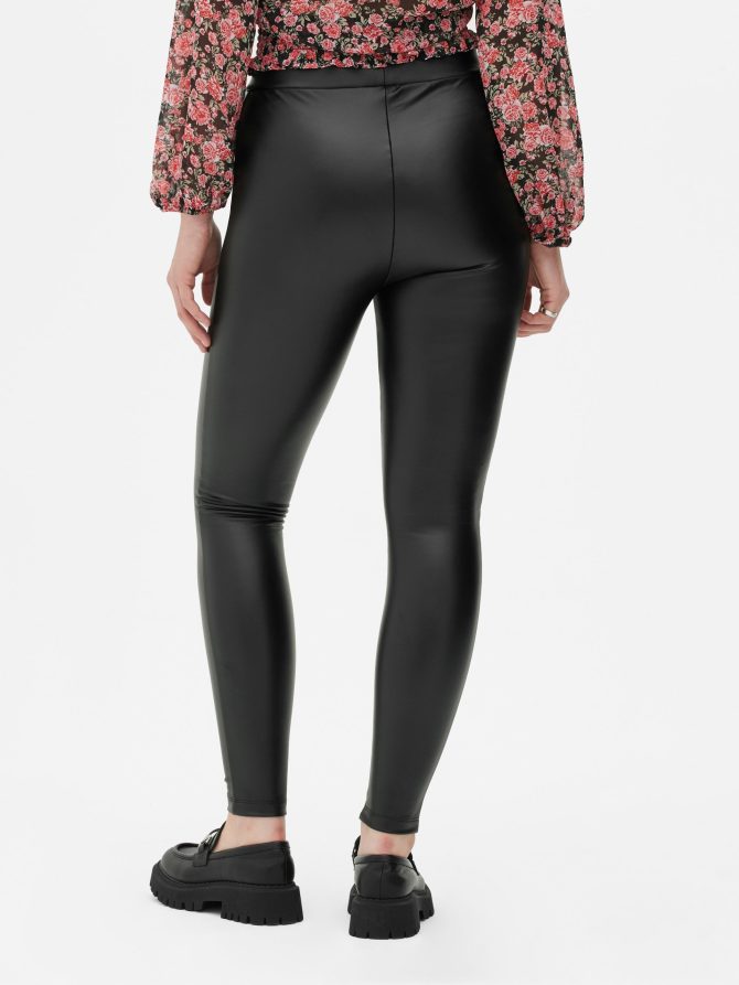 Cozy Lined Faux Leather Leggings - Image 4