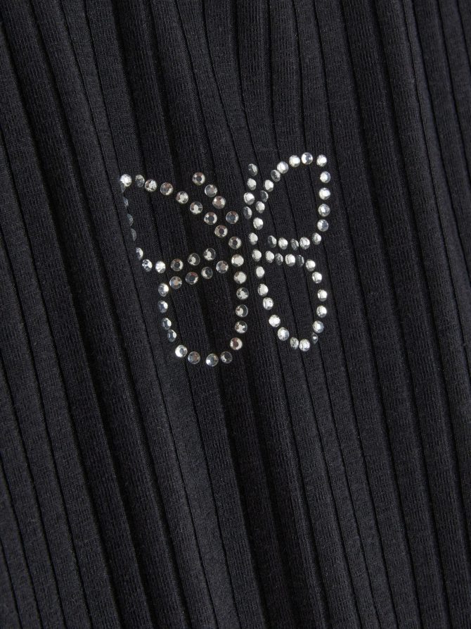 Ribbed Rhinestone Butterfly Dress - Image 5