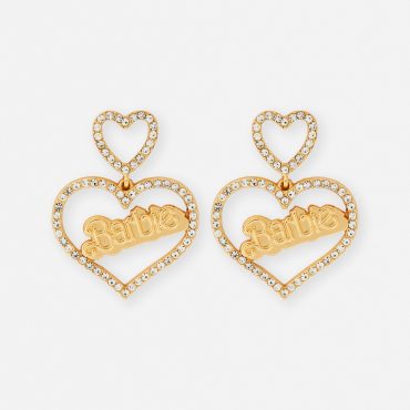 Barbie The Movie Rhinestone Heart Drop Earrings