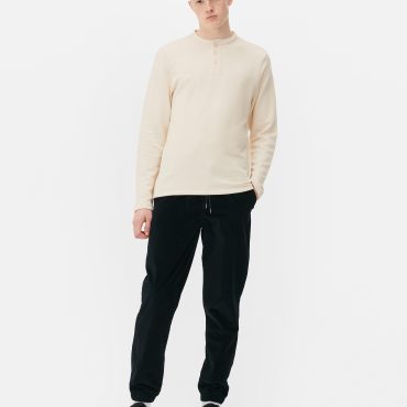 Textured Long Sleeve Henley