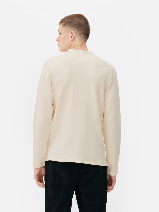 Textured Long Sleeve Henley - Image 4