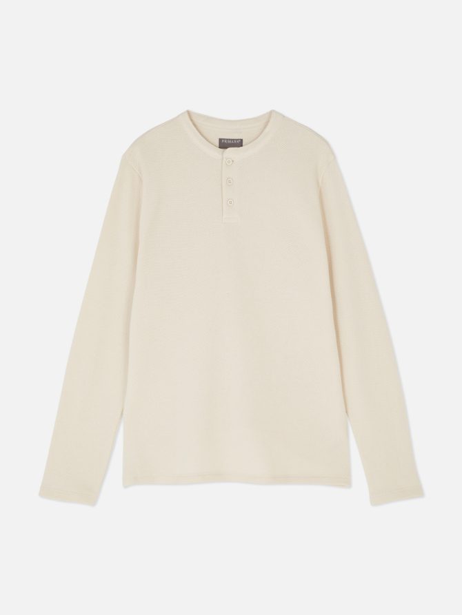 Textured Long Sleeve Henley - Image 5