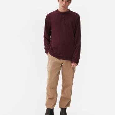 Textured Long Sleeve Henley