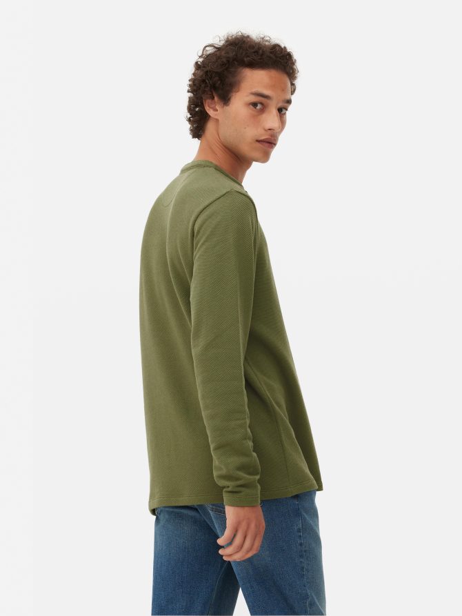 Textured Long Sleeve Henley - Image 4