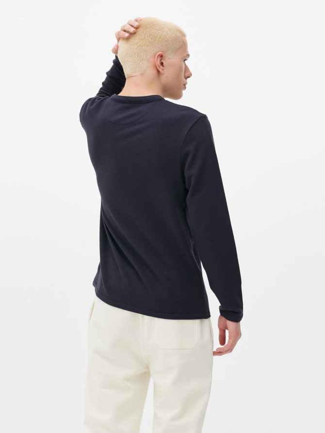 Textured Long Sleeve Henley - Image 4