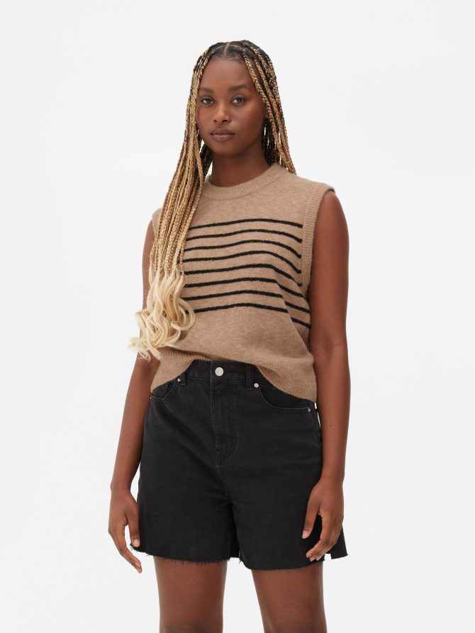 Crew Neck Stripe Vest - Image 2