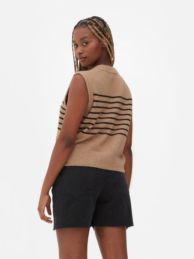 Crew Neck Stripe Vest - Image 4