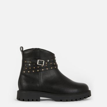 Star Studded Biker Ankle Boot