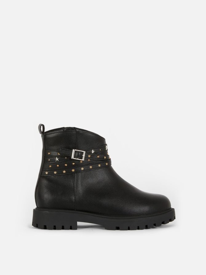 Star Studded Biker Ankle Boot