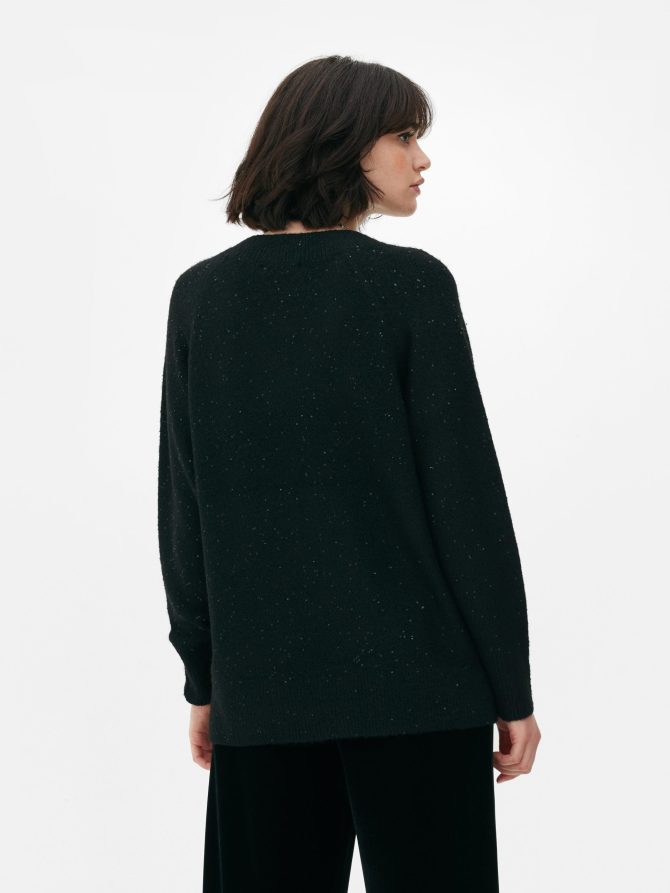 Micro Sequin Detail V-Neck Sweater - Image 4