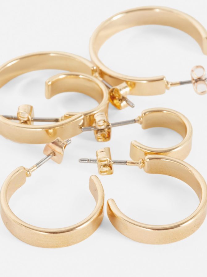 3-Pack Chunky Hoop Earrings - Image 2