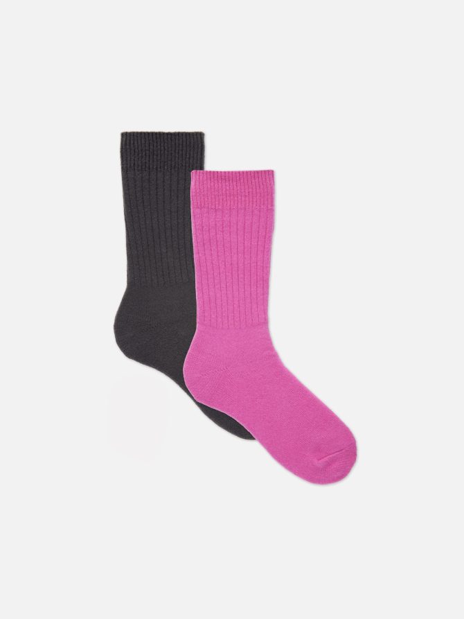2-Pack Ribbed Cozy Socks